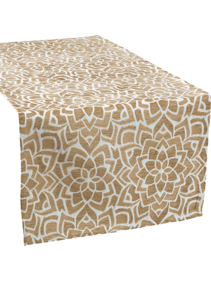Erwin Müller Jacquard Tischläufer in beige günstig kaufen 40 x 100 cm