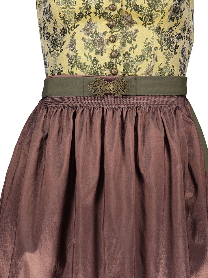 Turi Landhaus Dirndl in Gelb/ Grün/ Braun günstig kaufen