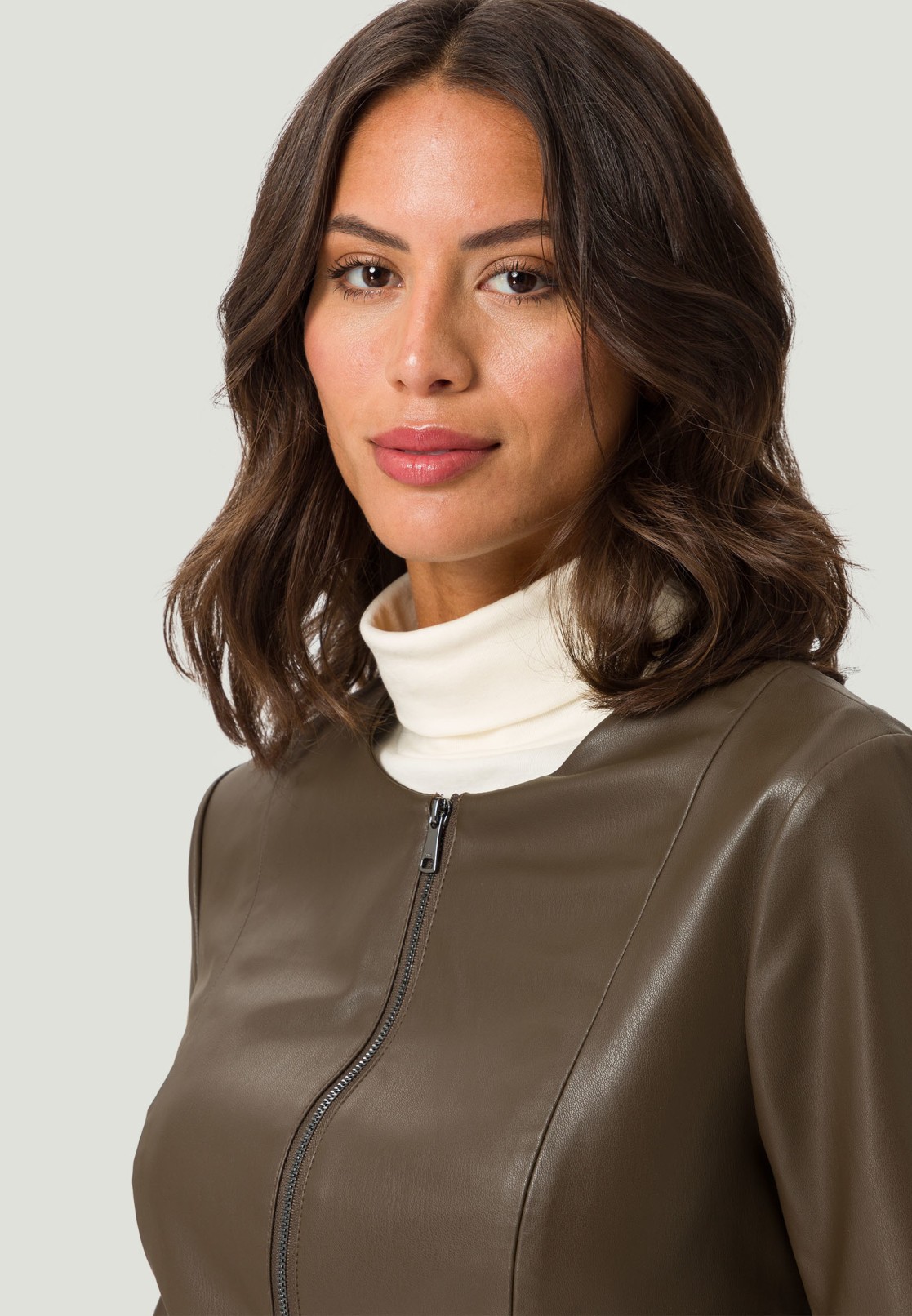 Jacke in Lederoptik