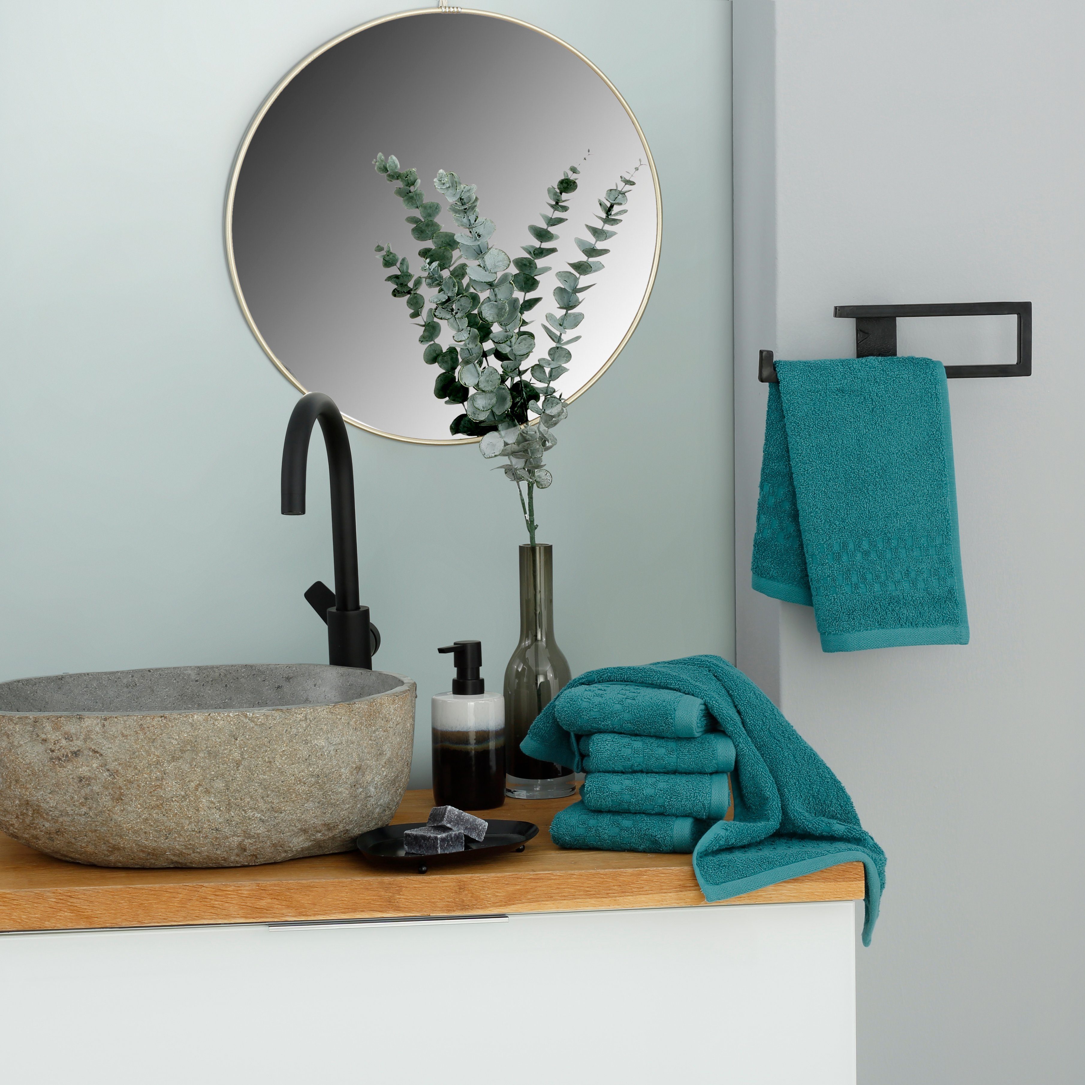 Home affaire Handtuch Set Regona, Gästehandtücher (30x50cm), flauschig und weich, Frottier, (Set, 6-tlg), Premium Handtücher mit Bordüre, Handtuch-Set, 100% Baumwolle