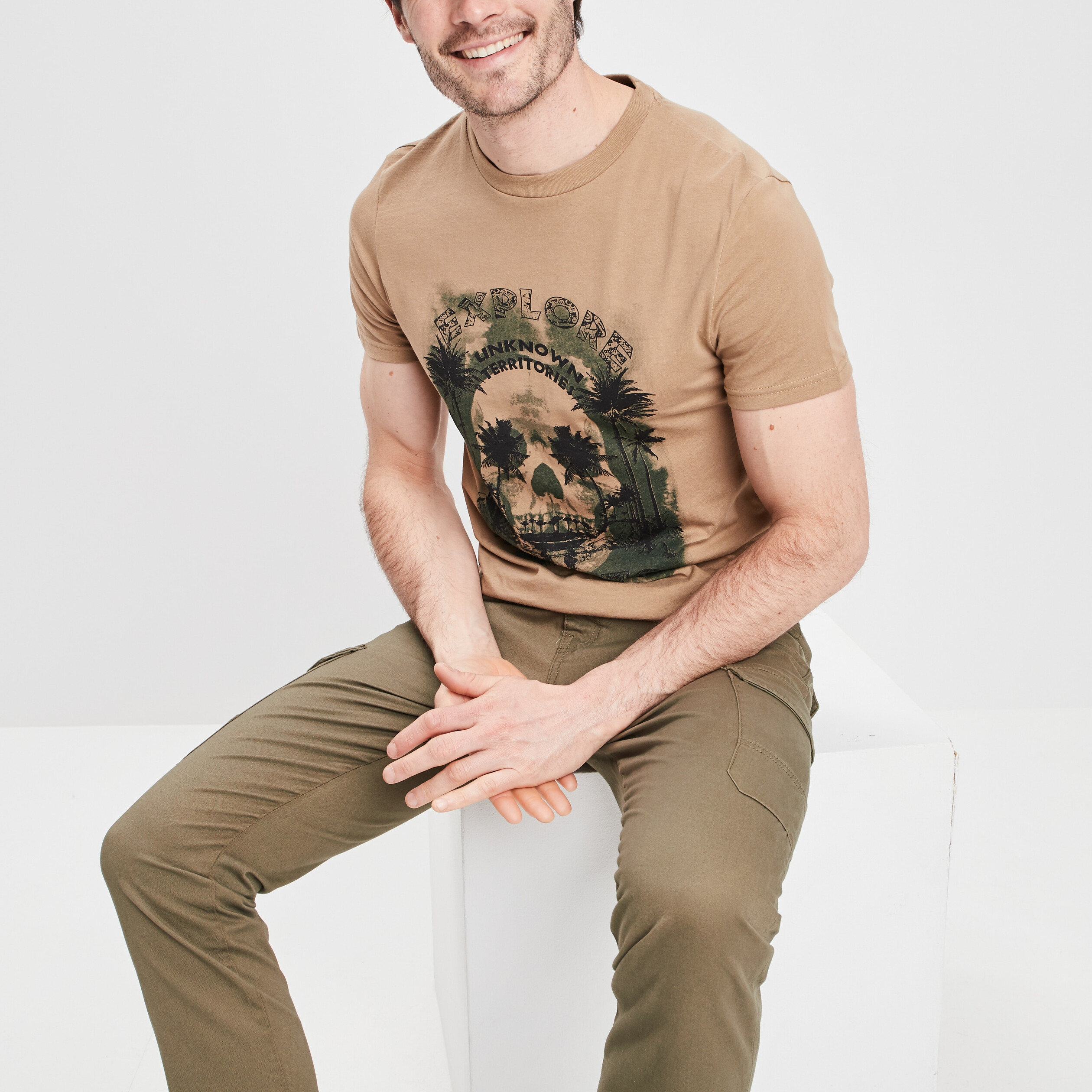 T-shirt Liberto vert kaki homme | La Halle