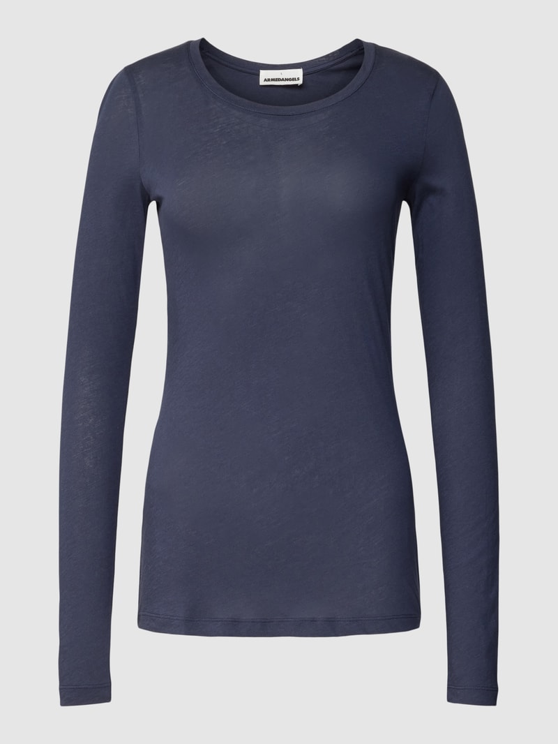 Longsleeve mit Rundhalsausschnitt Modell 'ENRICCAA SOFT' in marineblau