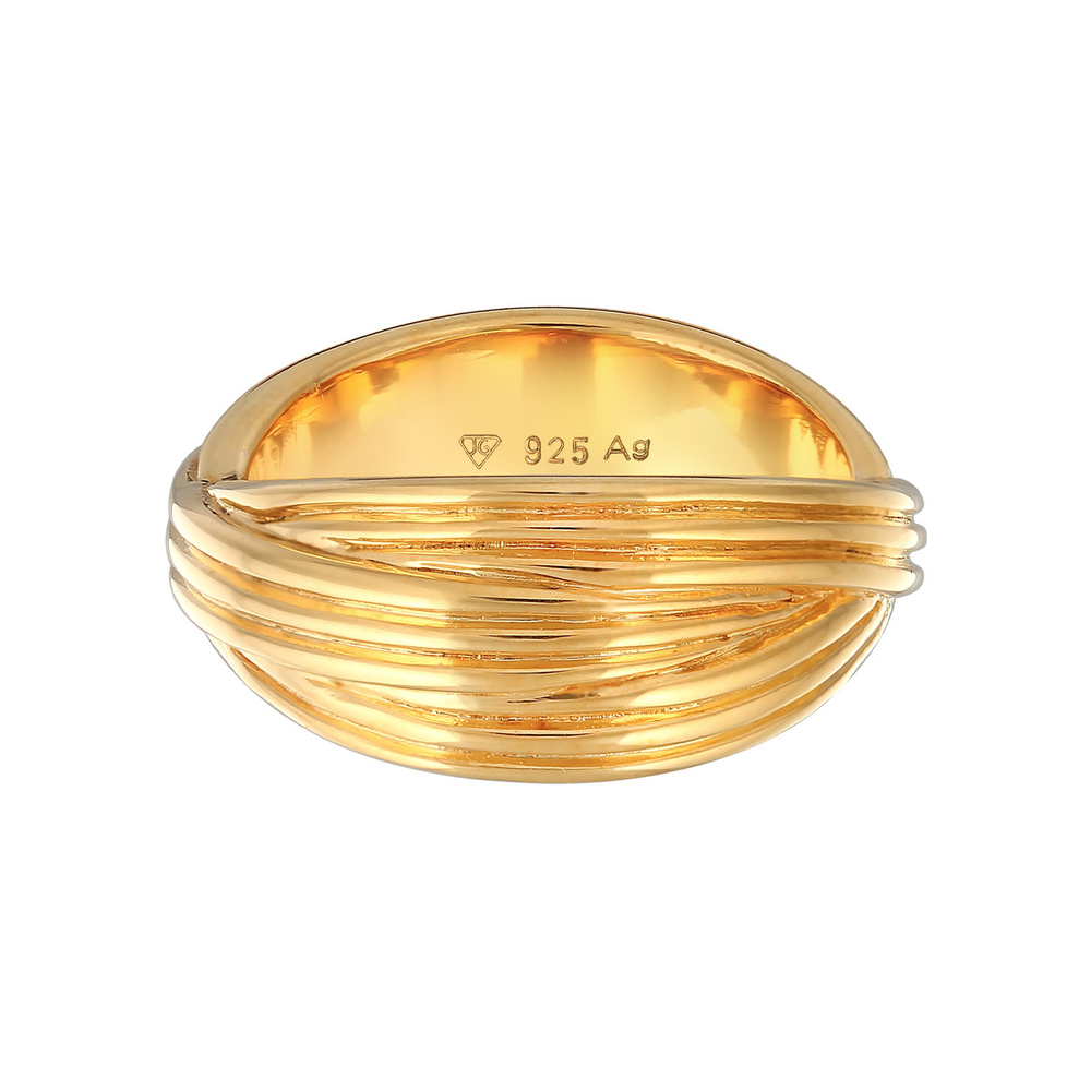 Elli PREMIUM Elli PREMIUM Bague Femmes Enroulement Texture Torsadé en Argent Sterling 925 Rhod Bague