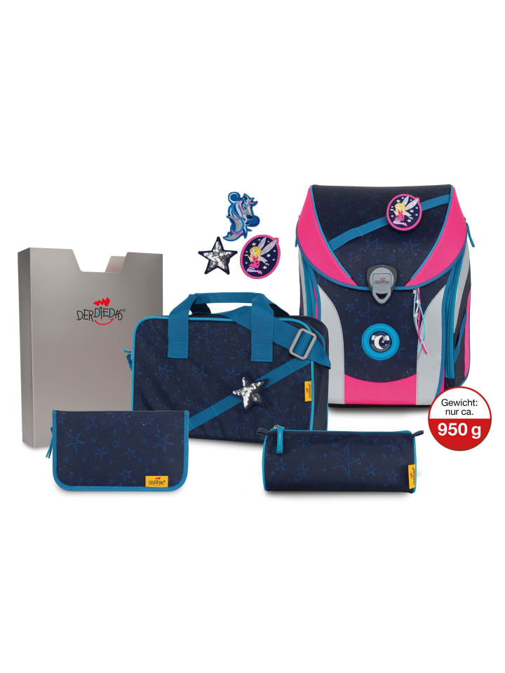 DerDieDas ErgoFlex Max Buttons Schulranzen-Set 5tlg. in blue fairy günstig kaufen onesize