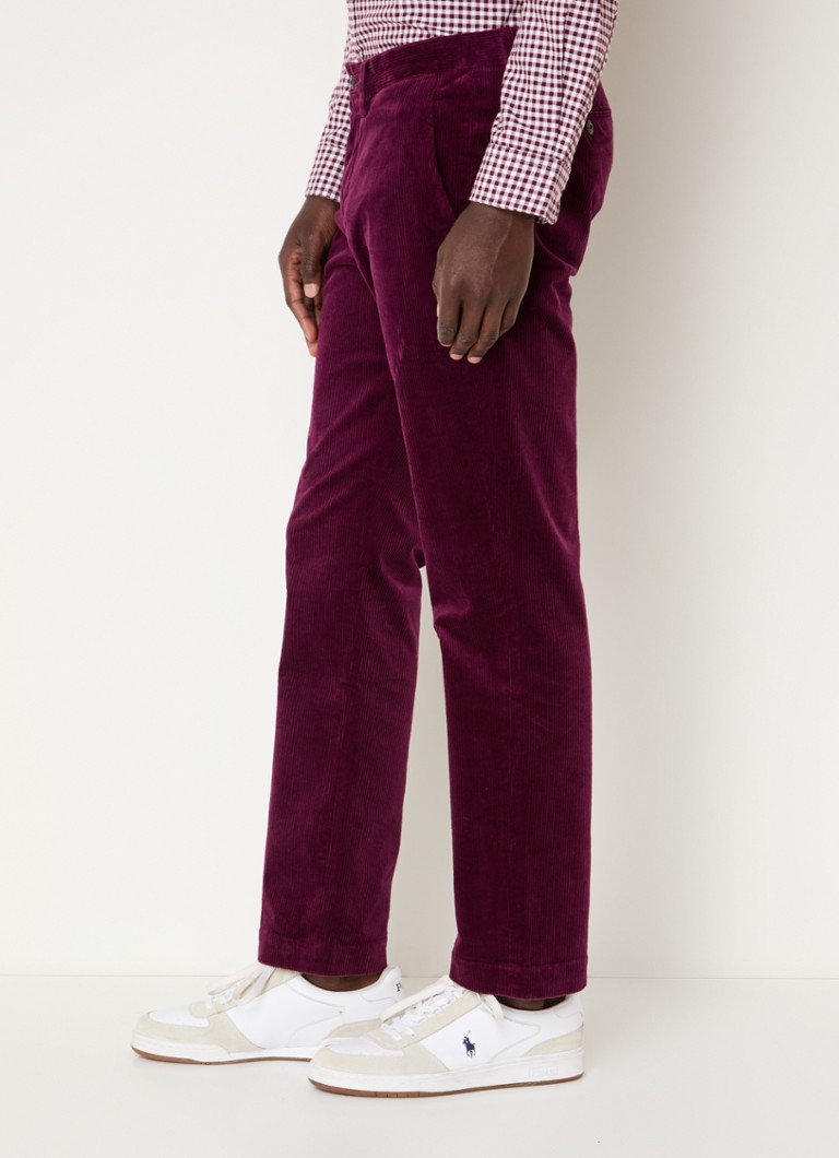 Pantaloni chino slim fit din catifea reiată Ralph Lauren cu buzunare laterale