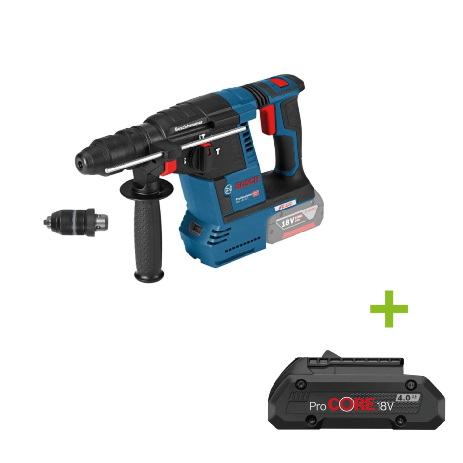 Martillo combinado Bosch Blue 0611910001 GBH 18V-26 F de 18 voltios (baterías y cargador no incluidos) en caja L-Boxx 0611910001