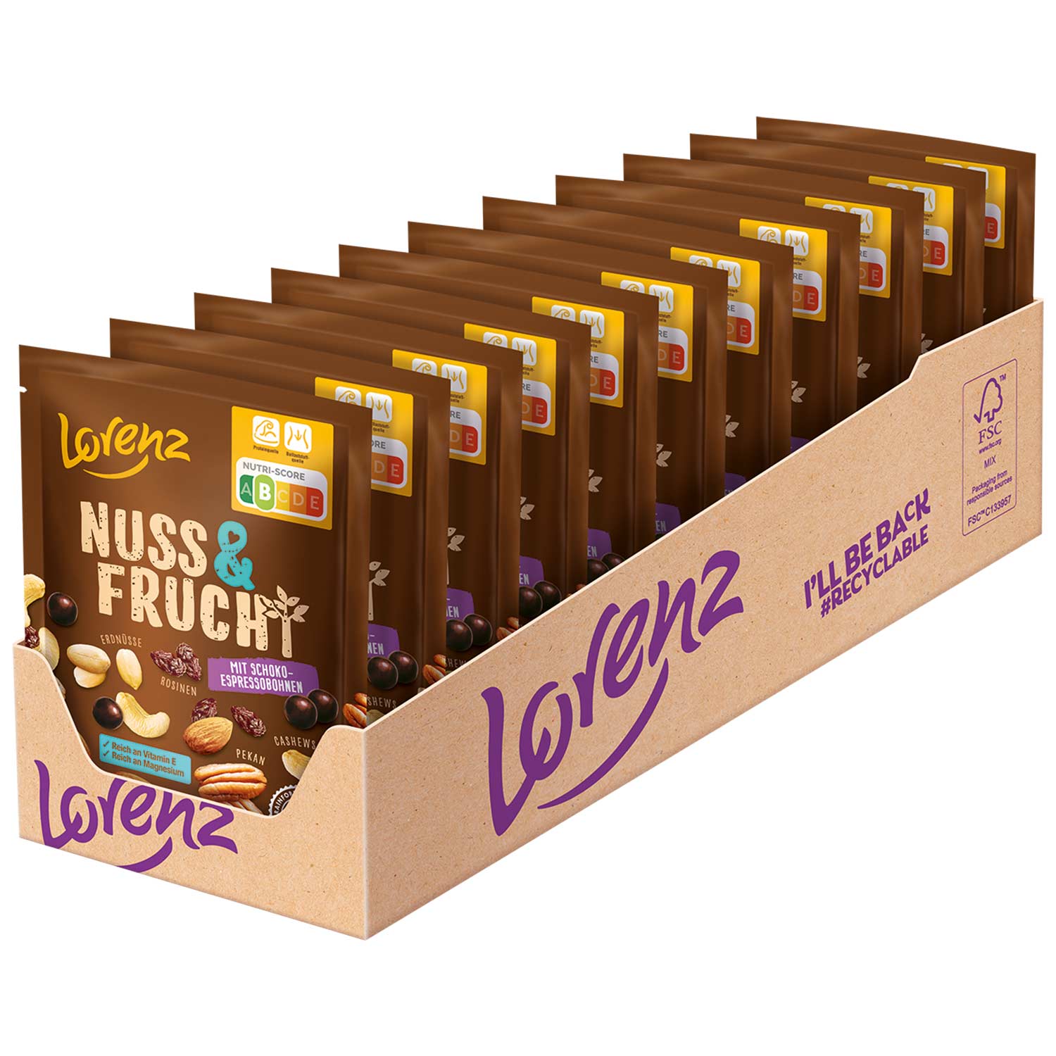 Lorenz Nuss & Frucht mit Schoko-Espressobohnen 100g