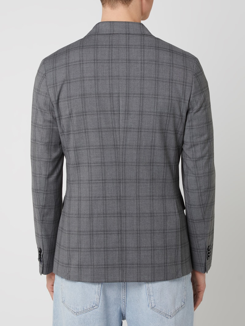 Slim Fit Sakko mit 2-reihiger Knopfleiste Modell 'Boston' in mittelgrau