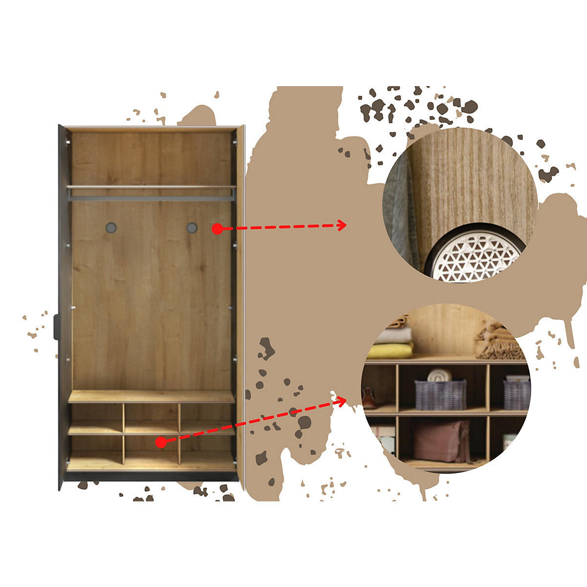 Work Jugendzimmer 2-teilig mit Stauraumbett, Matratze und Kleiderschrank