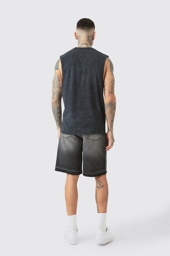 Tall graues Renaissance Tanktop in Acid-Waschung