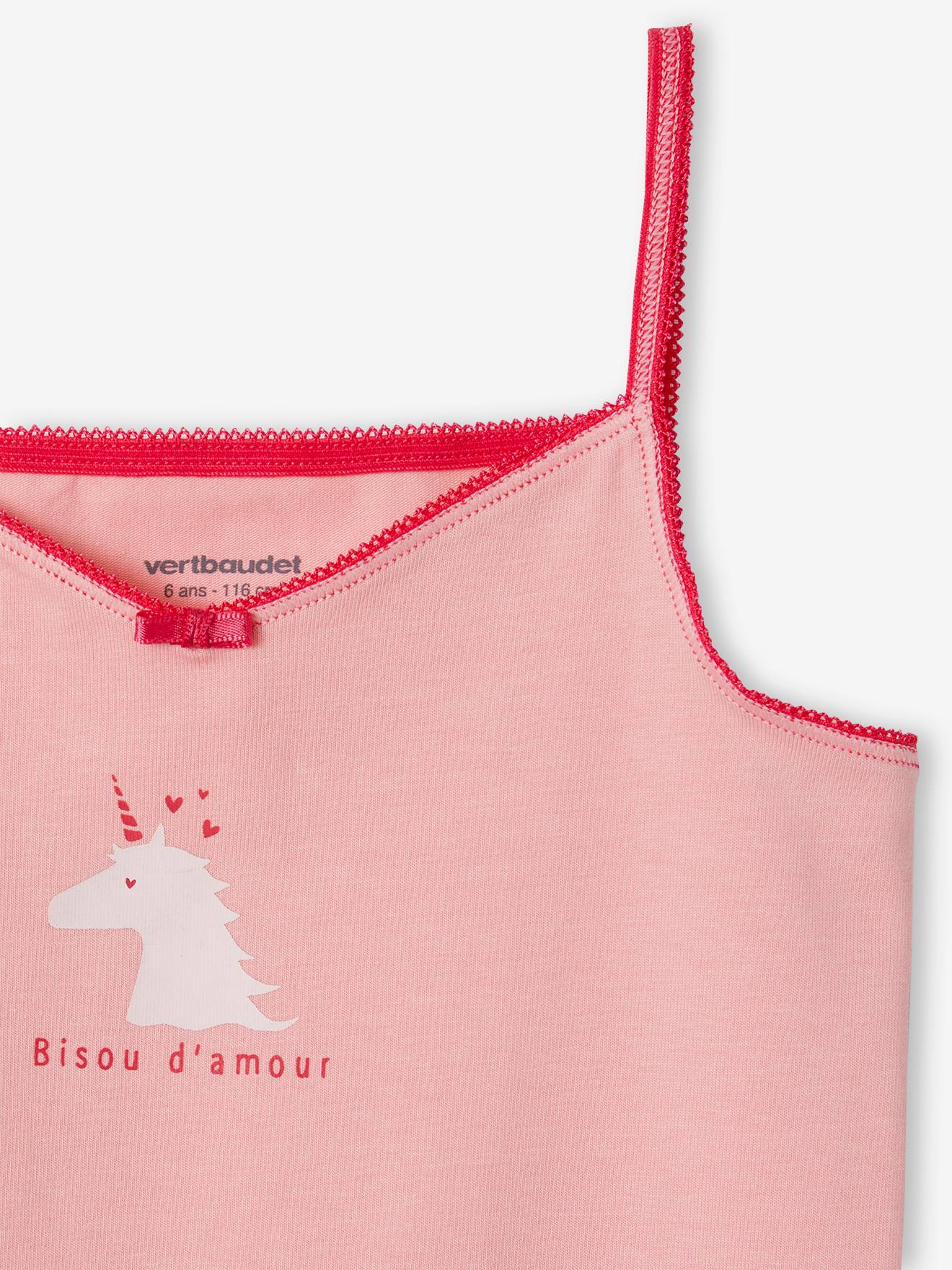 Vertbaudet 3er-Pack Mädchen Trägertops mit Bio-Baumwolle - rosa