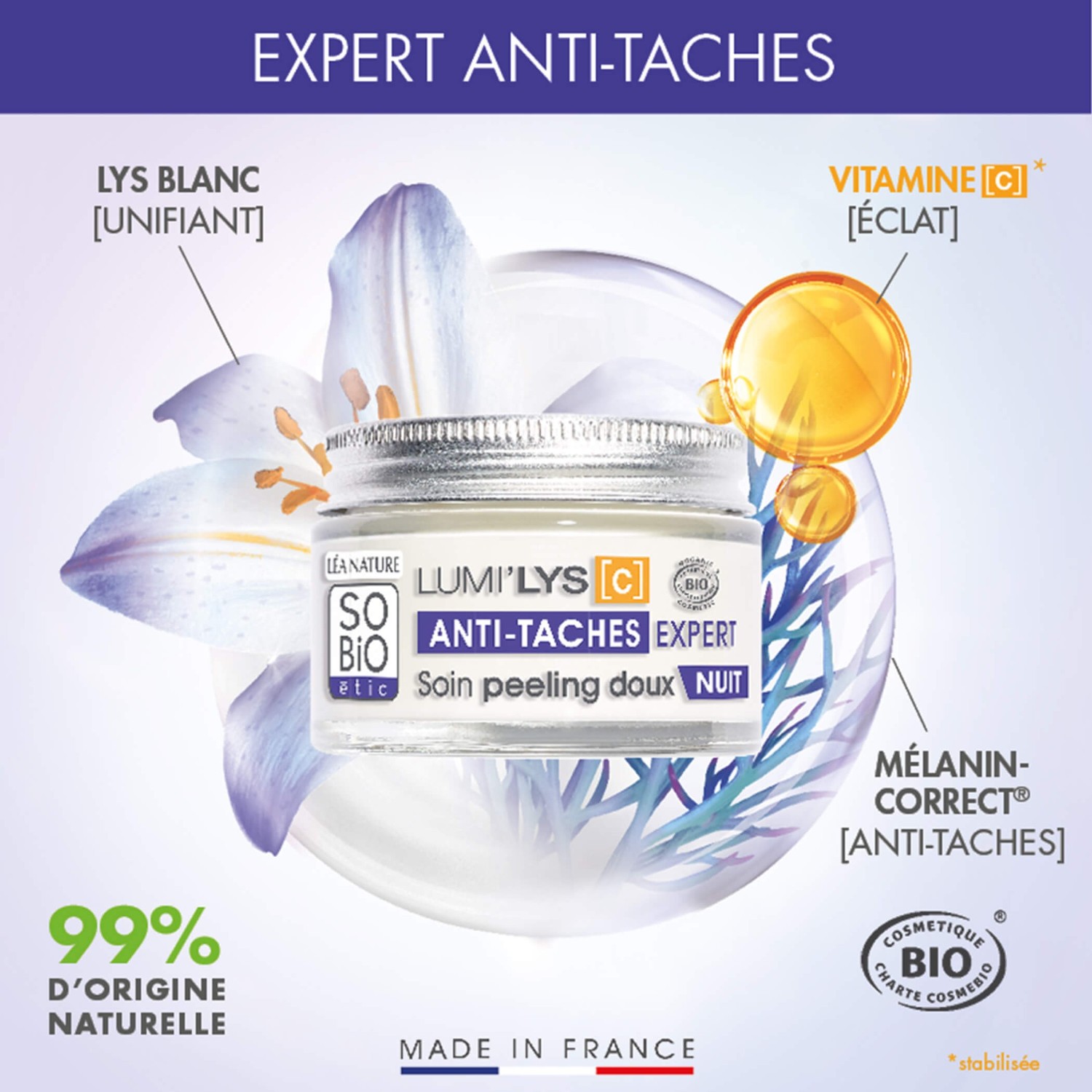 SO BiO étic Sanftes Peeling-Nachtpflegeprodukt, Lumi'lys [C]