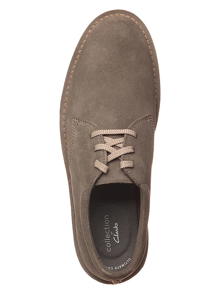 Clarks Leder-Schnürschuhe ''Forge Vibe'' in Khaki günstig kaufen 42