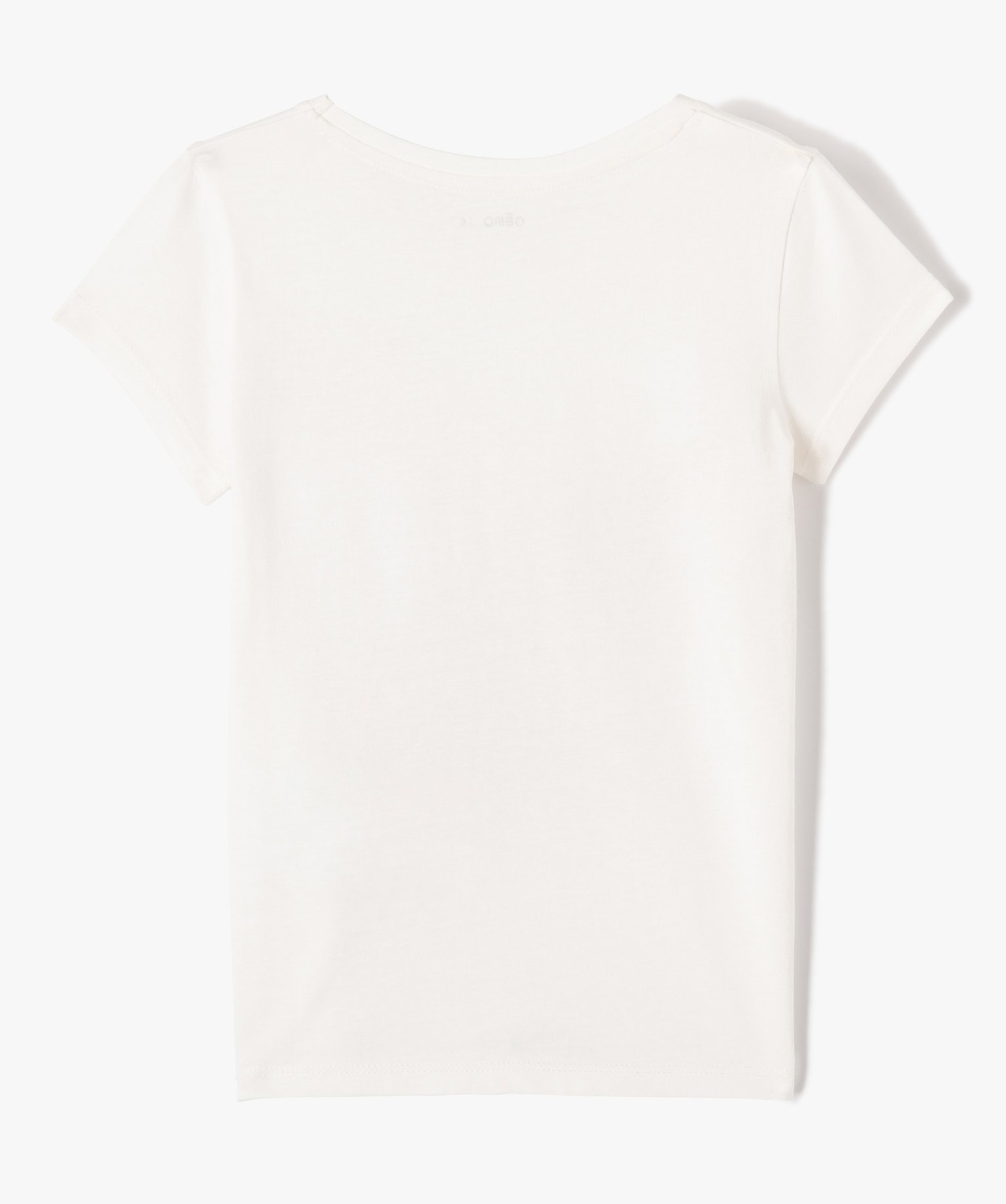 Tee-shirt fille à manches coutes et motif en sequins réver... ecru | GEMO