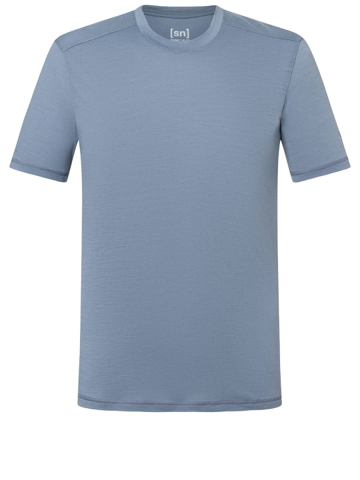 super.natural Merino T-Shirt M ESSENTIAL SS in Grau-Blau günstig kaufen