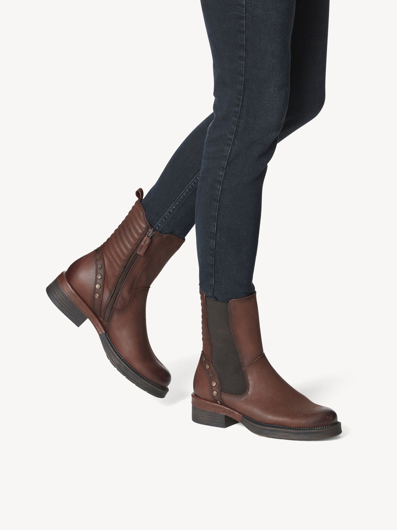 Bottine Chelsea en cuir - marron