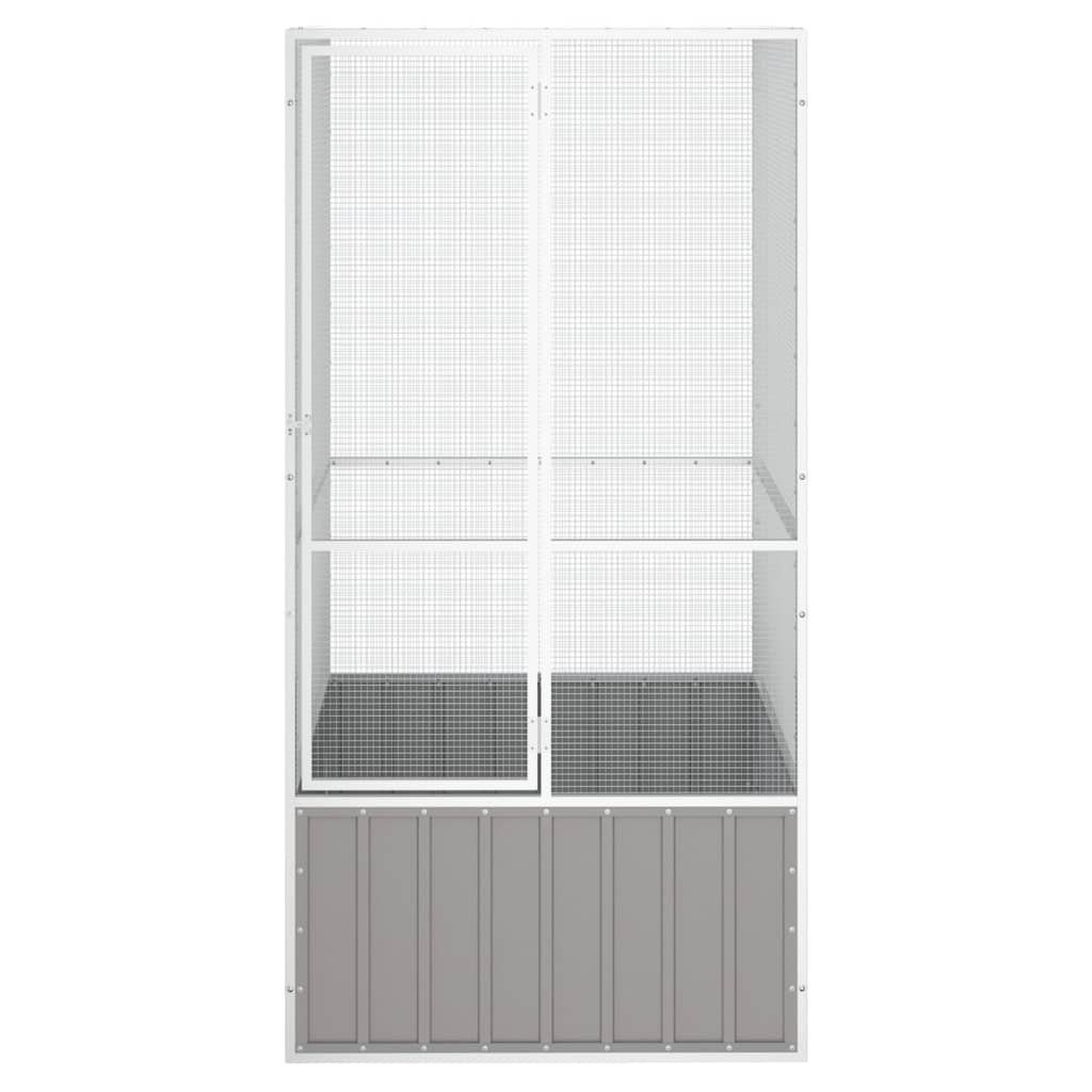 vidaXL Vogelkäfig Vogelkäfig Grau 111x107x211,5 cm Verzinkter Stahl
