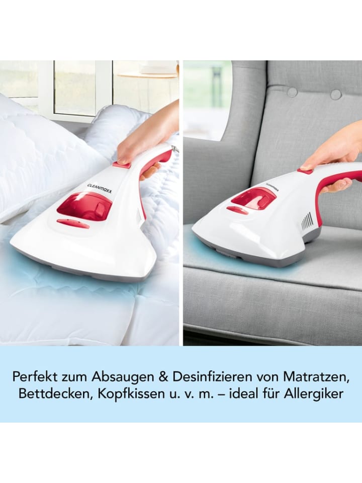 CLEANmaxx CLEANmaxx Milben-Handstaubsauger mit UV-C-Licht inkl. 2 Ersatzfilter - weiß/rot günstig kaufen onesize
