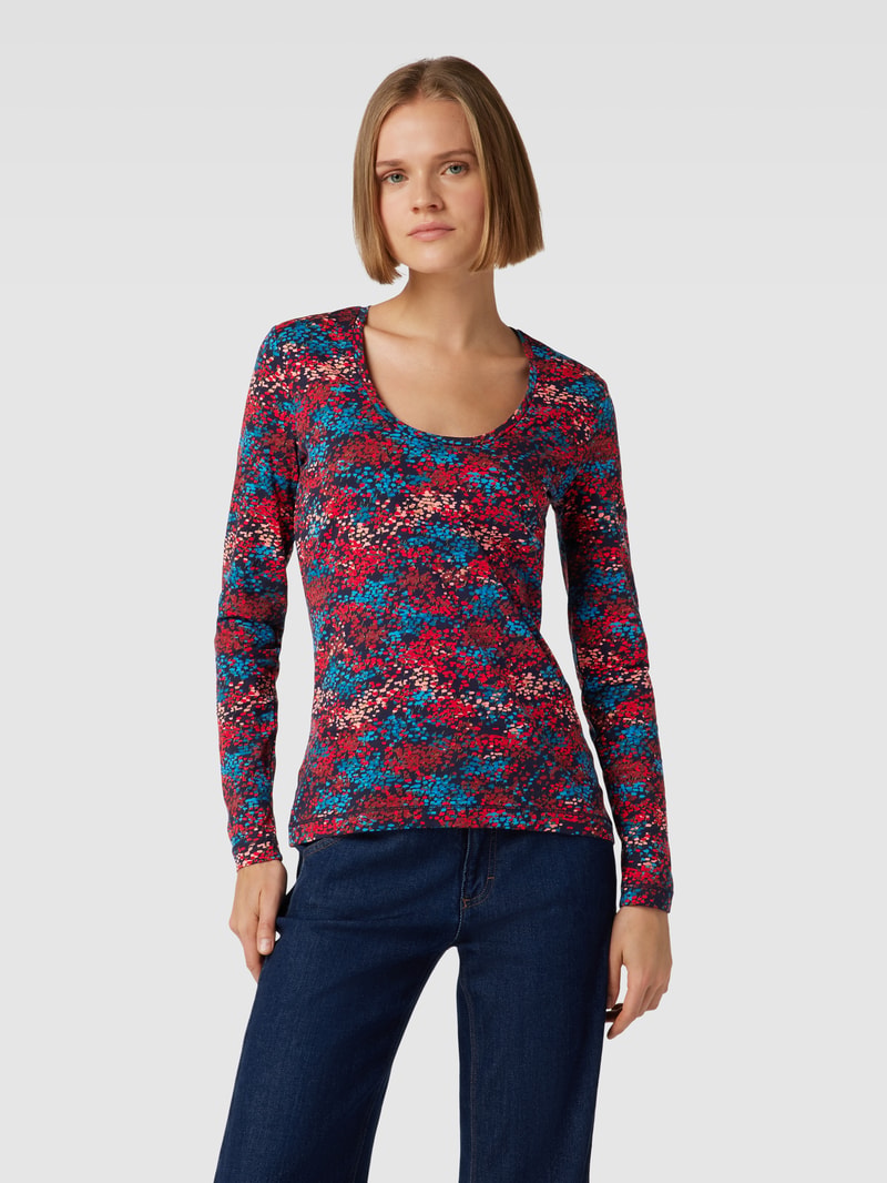 Longsleeve mit U-Boot-Ausschnitt in marineblau