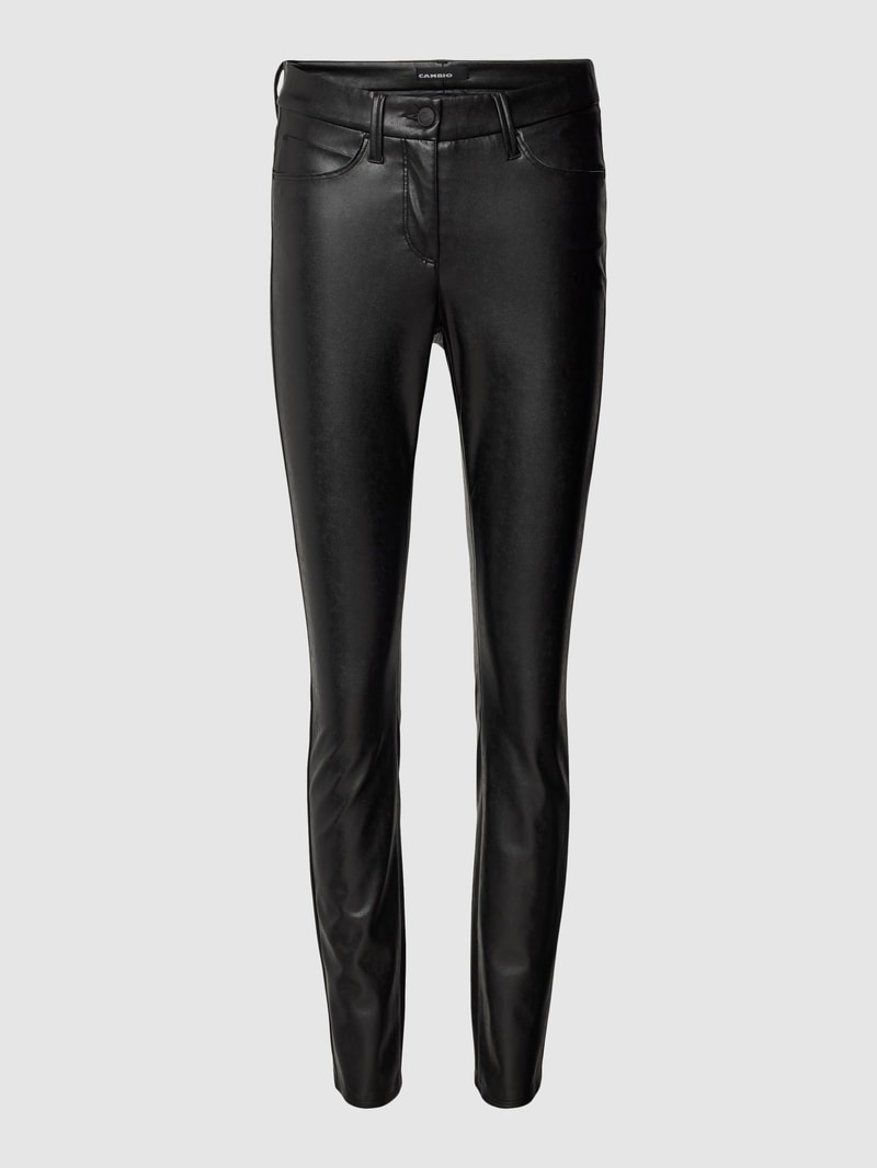 Lederhose im 5-Pocket-Design Modell 'RAY' in schwarz