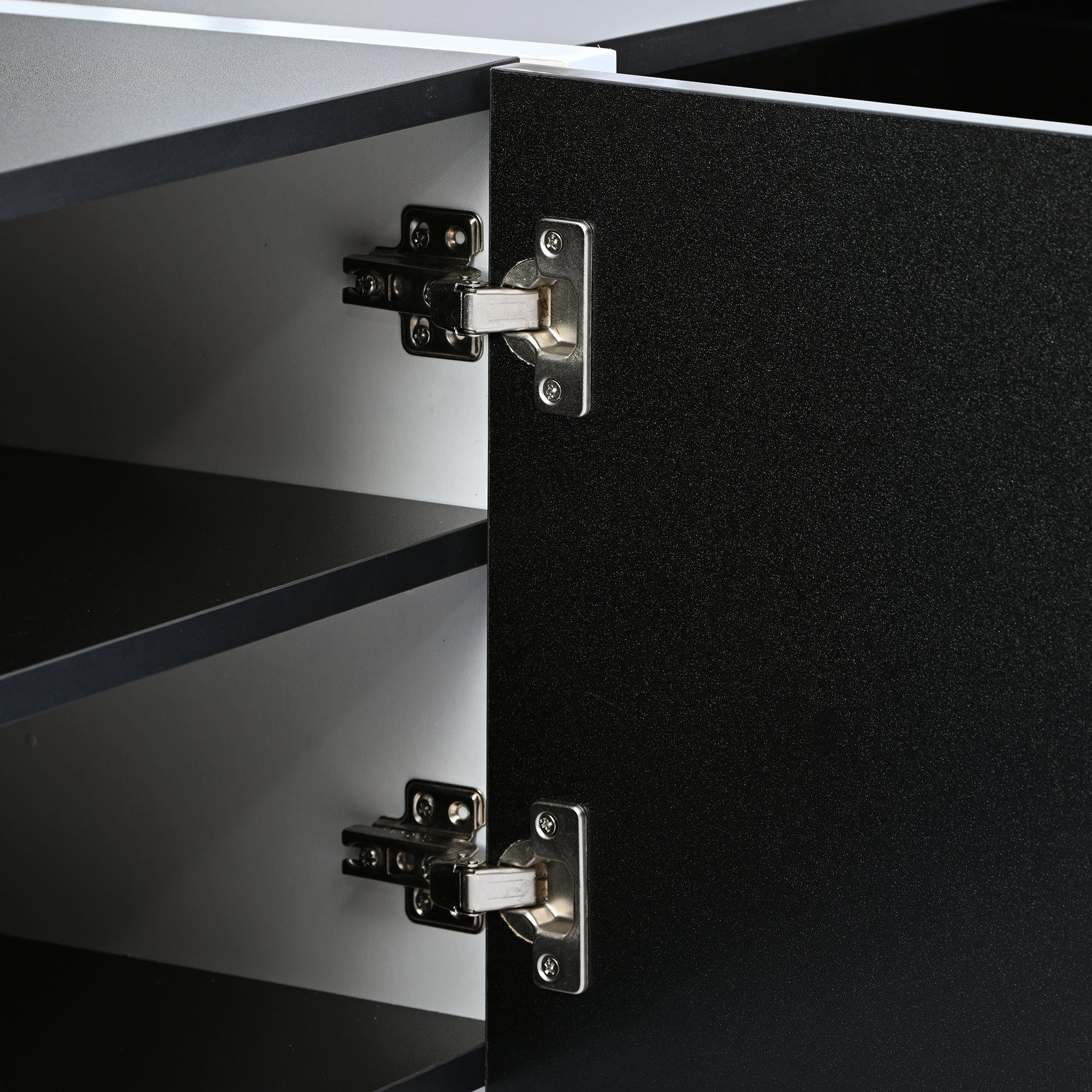 REDOM Lowboard TV-Schrank (mit farbblockierten Beinen in Hochglanz-Schwarz und Weiß), Breite:190cm
