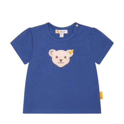 T-Shirt kurzarm, mittelblau für Mädchen