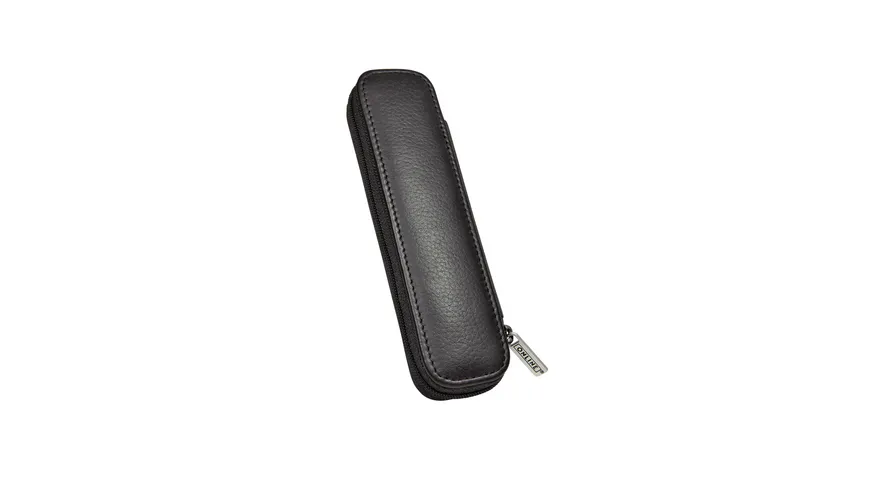 ONLINE Lederetui Zipper schwarz für 2 Stifte