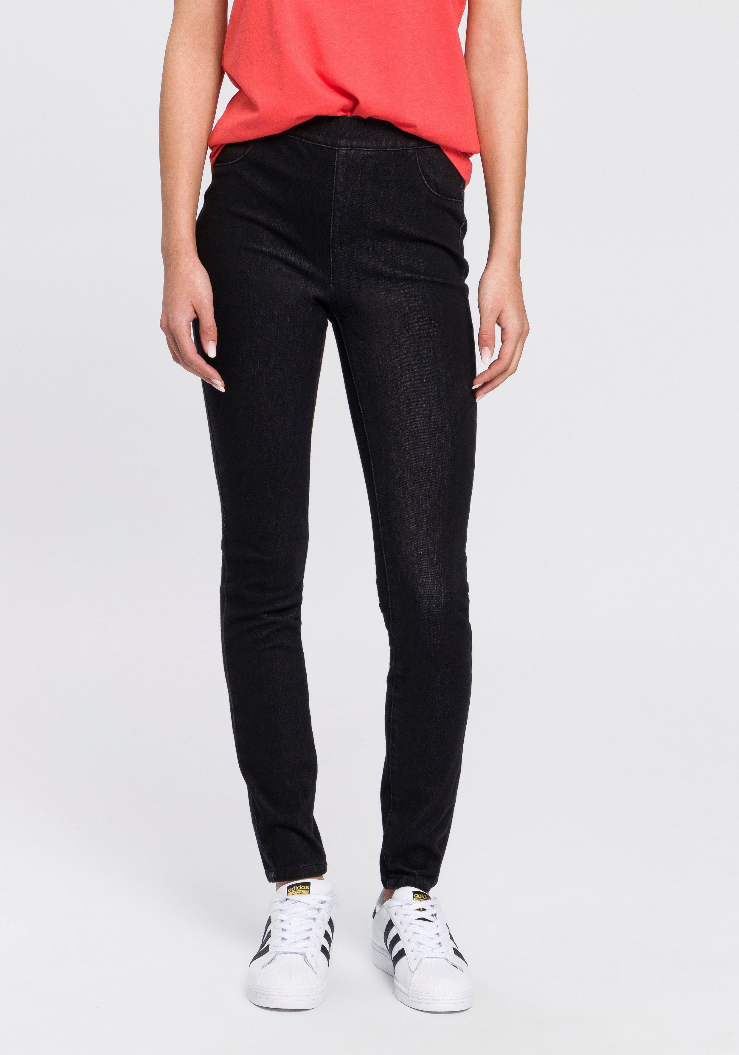 Arizona Jogg Pants High Waist in Denim-Optik