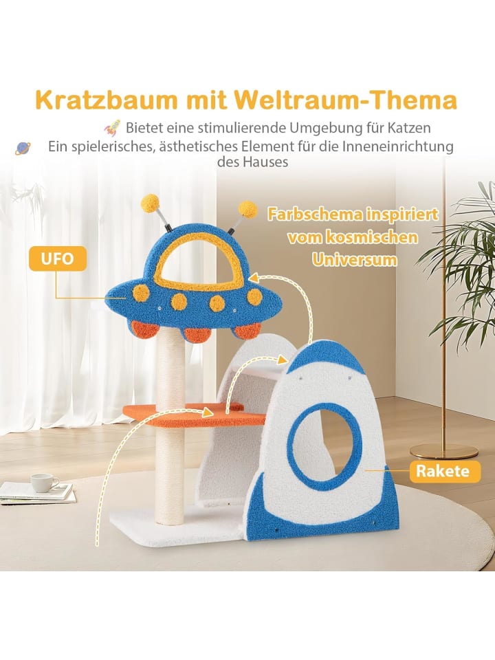COSTWAY Kratzbaum Klein UFO-förmig in Blau günstig kaufen onesize