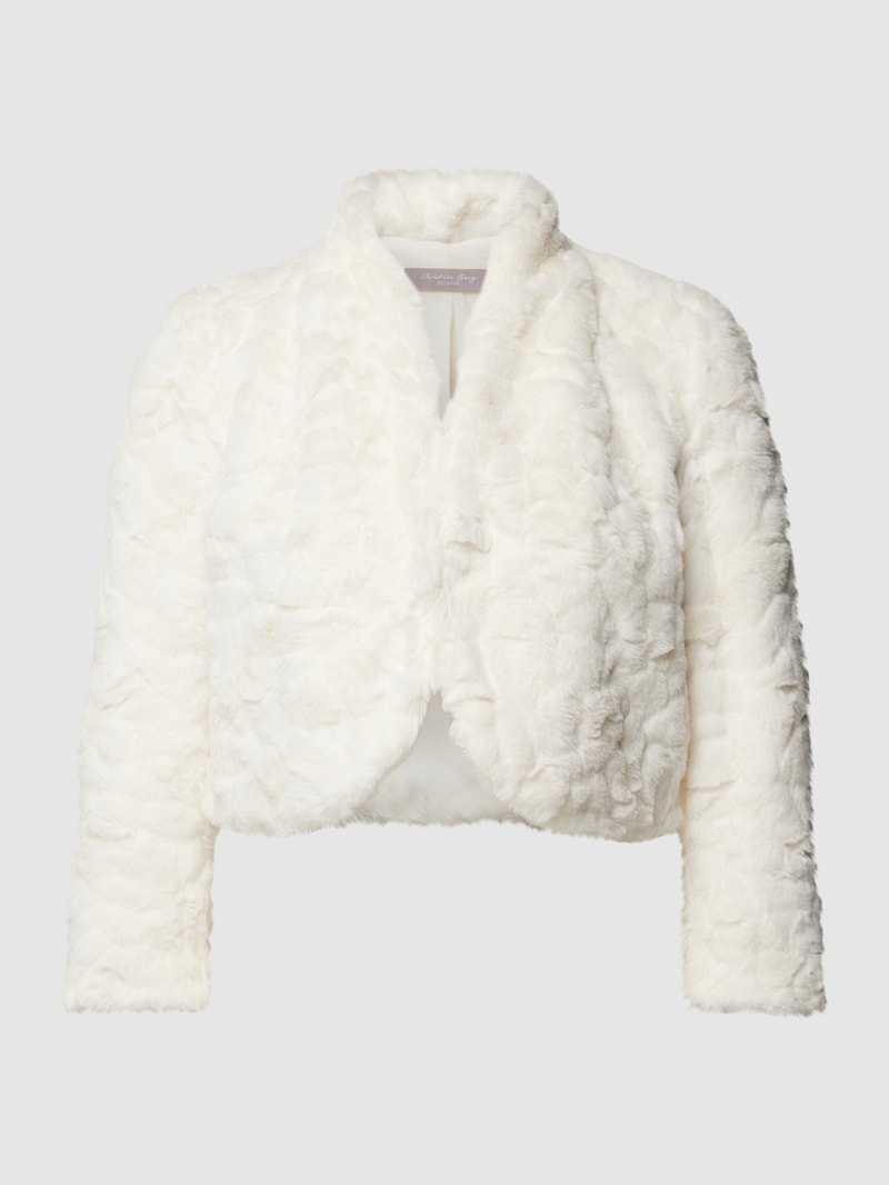 Cocktailjacke aus Teddyfell in ecru