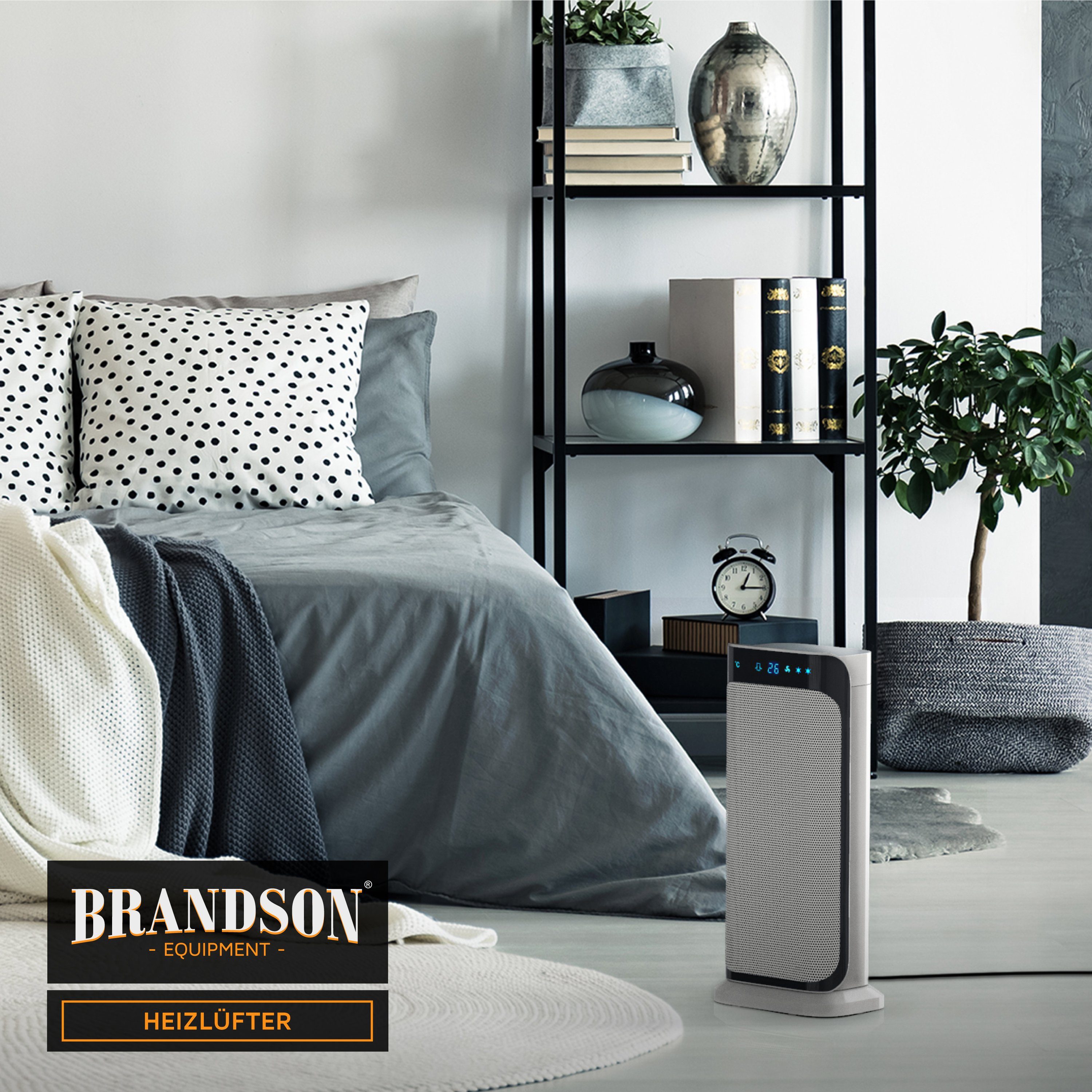 Brandson Heizlüfter, 2000 W, Fernbedienung, leise, Oszillation, Timer, Badezimmer Keramikheizlüfter