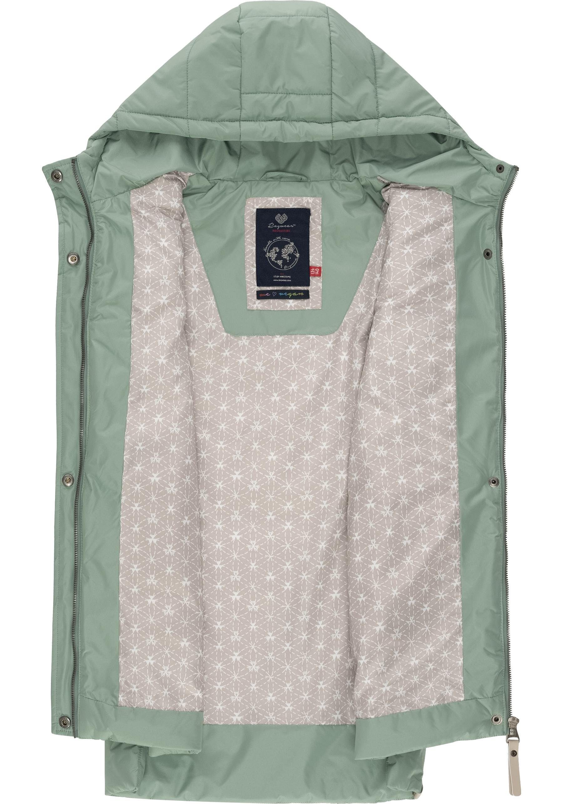 Ragwear Steppweste Amalca sportliche Outdoor-Weste mit Kapuze