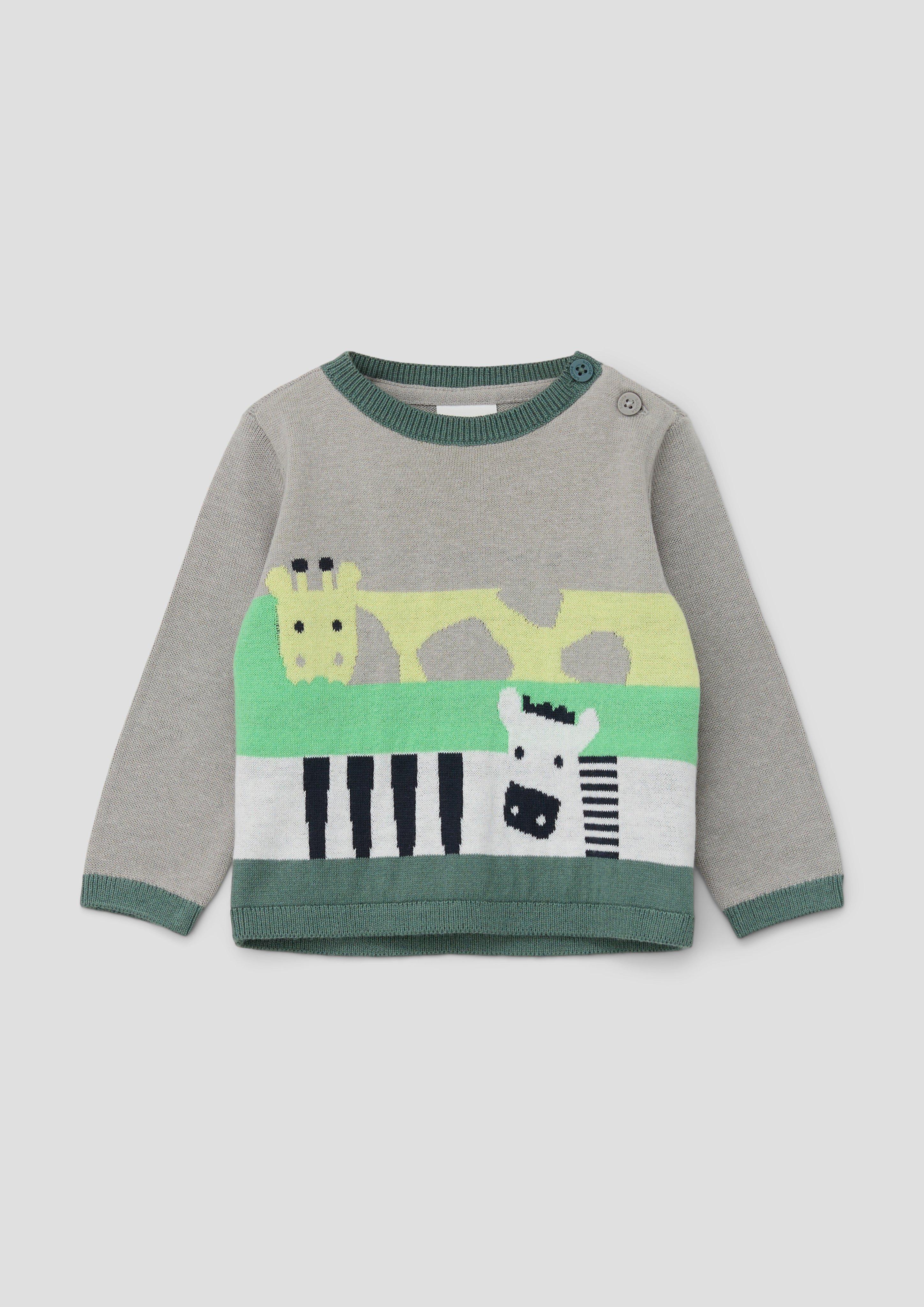 Strickpullover mit Tiermuster  2142746-91X1
