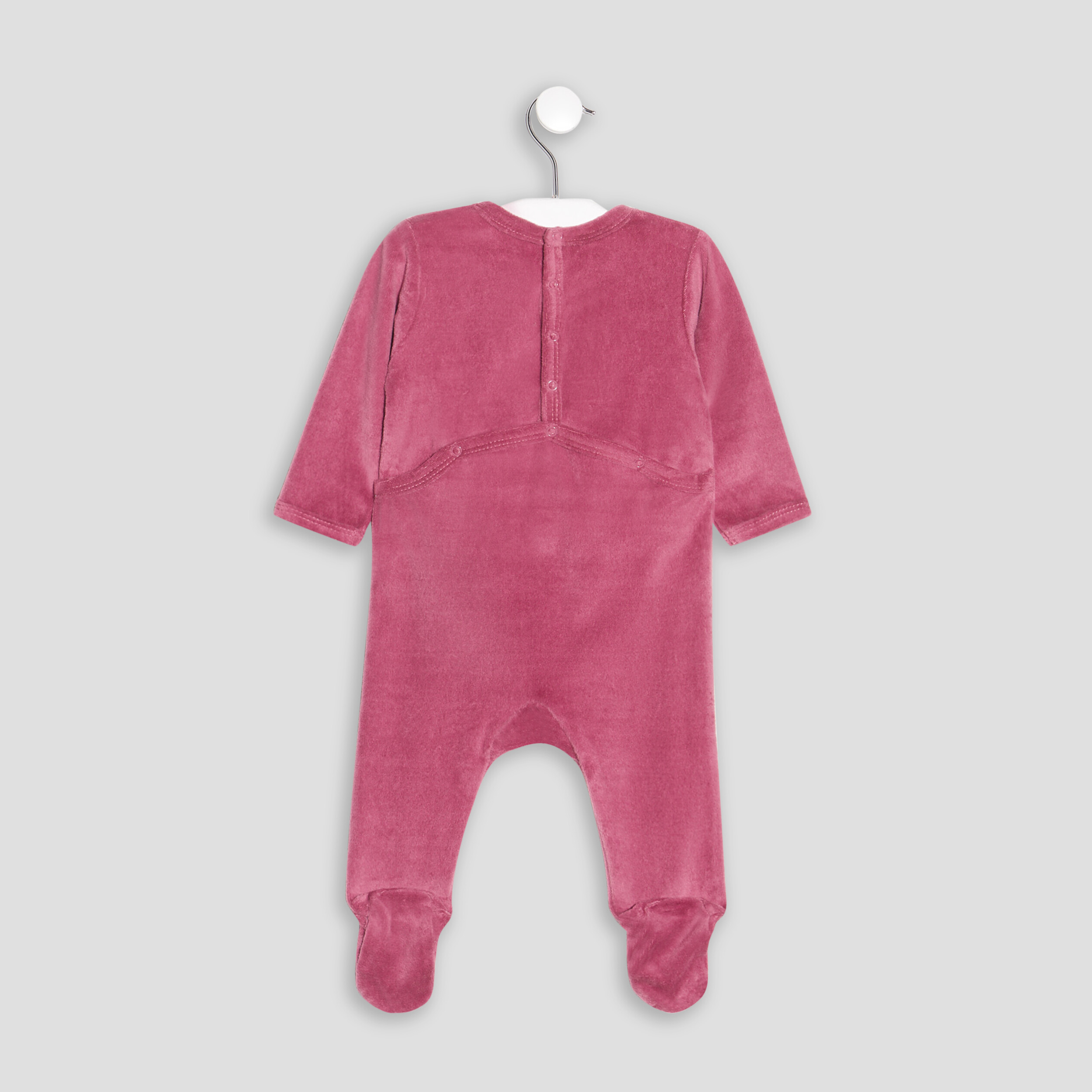 Dors-bien velours manches longues prune bébé fille | La Halle