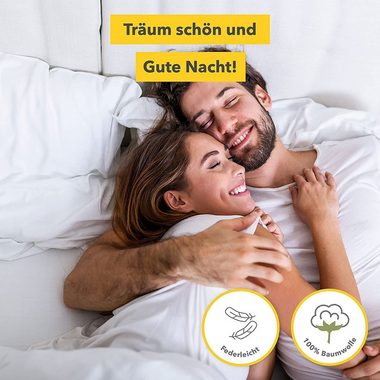 Bettwäsche Träumschön Wende Bettwäsche gestreift, Fein Biber Bettwäsche Punkte, Bettwäsche Grau, Wendebettwäsche aus 100% Baumwolle, Träumschön