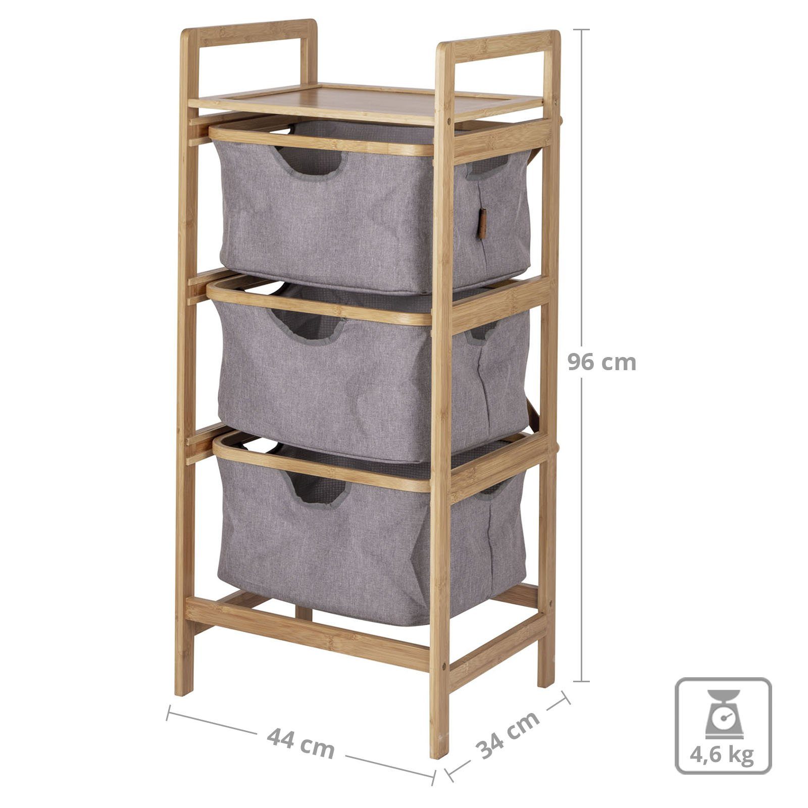 Bo-Camp Stoffschrank Falt Schrank Selsdon Camping Kleider Regal Schubladen Möbel Bambus Holz
