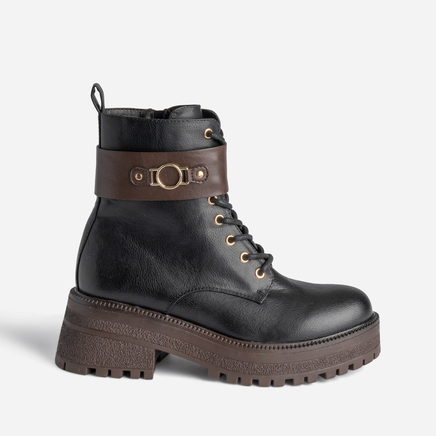 Bottine TEXTO noire et marron