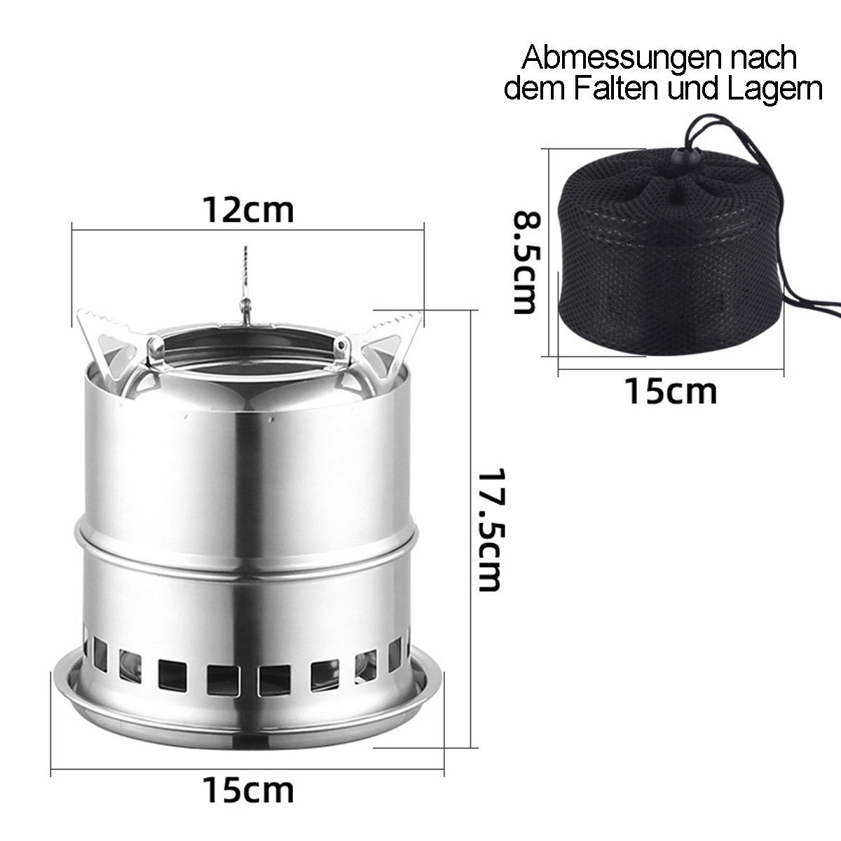 JedBesetzt Feuerkorb Camping Outdoor Ofen,Campingkocher,für BBQ Picknick Wandern Reisen