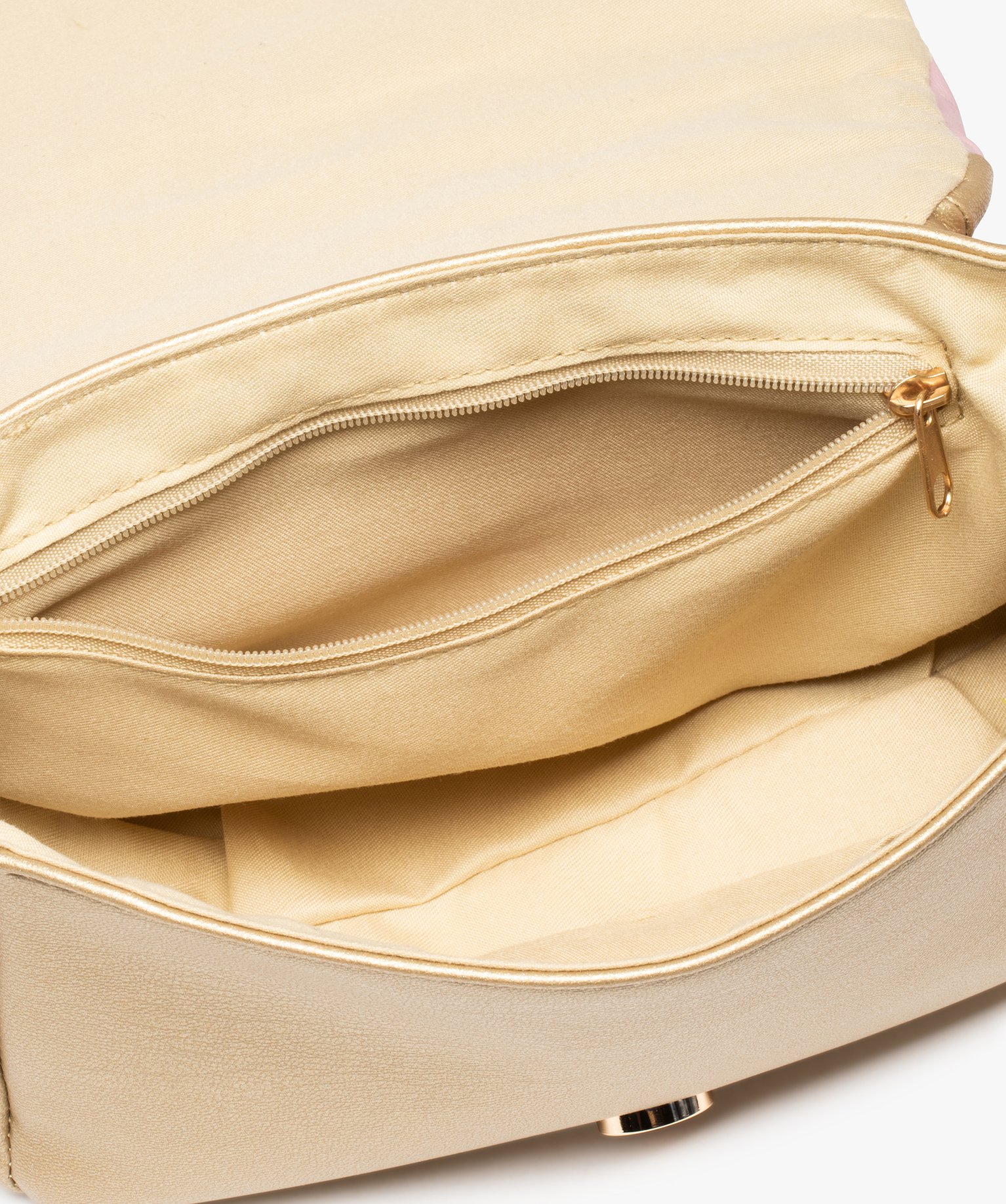 Sac bandoulière femme à rabat tressé bicolore rose | GEMO