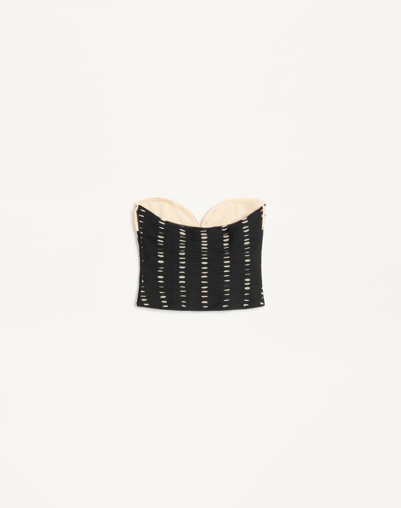 Top Plusdepois em chiffon estampado