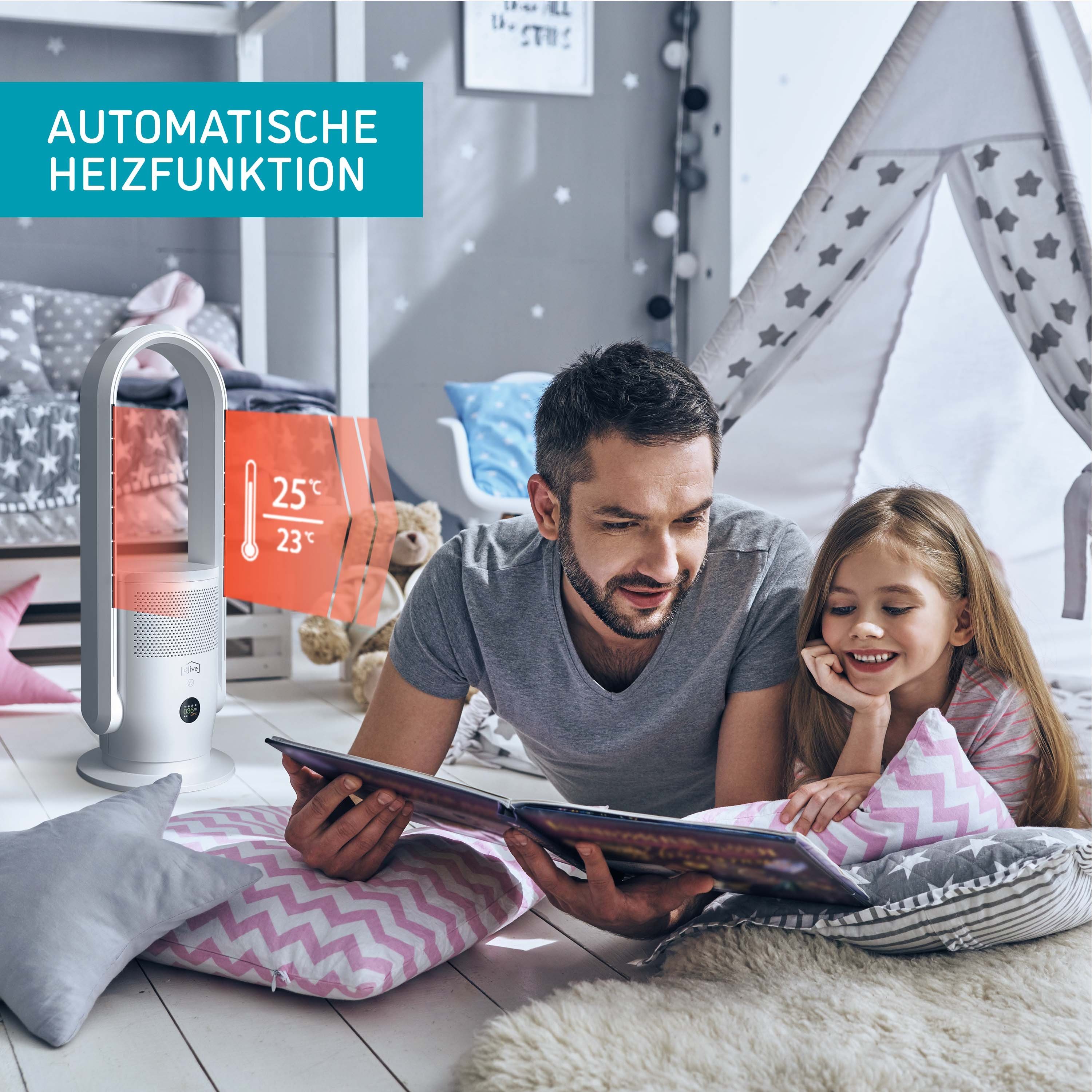 djive Ventilatorkombigerät ARC Heater, leise 9 Stufen, Schlafmodus, HEPA Luftreiniger, Heizlüfter, Allergiker
