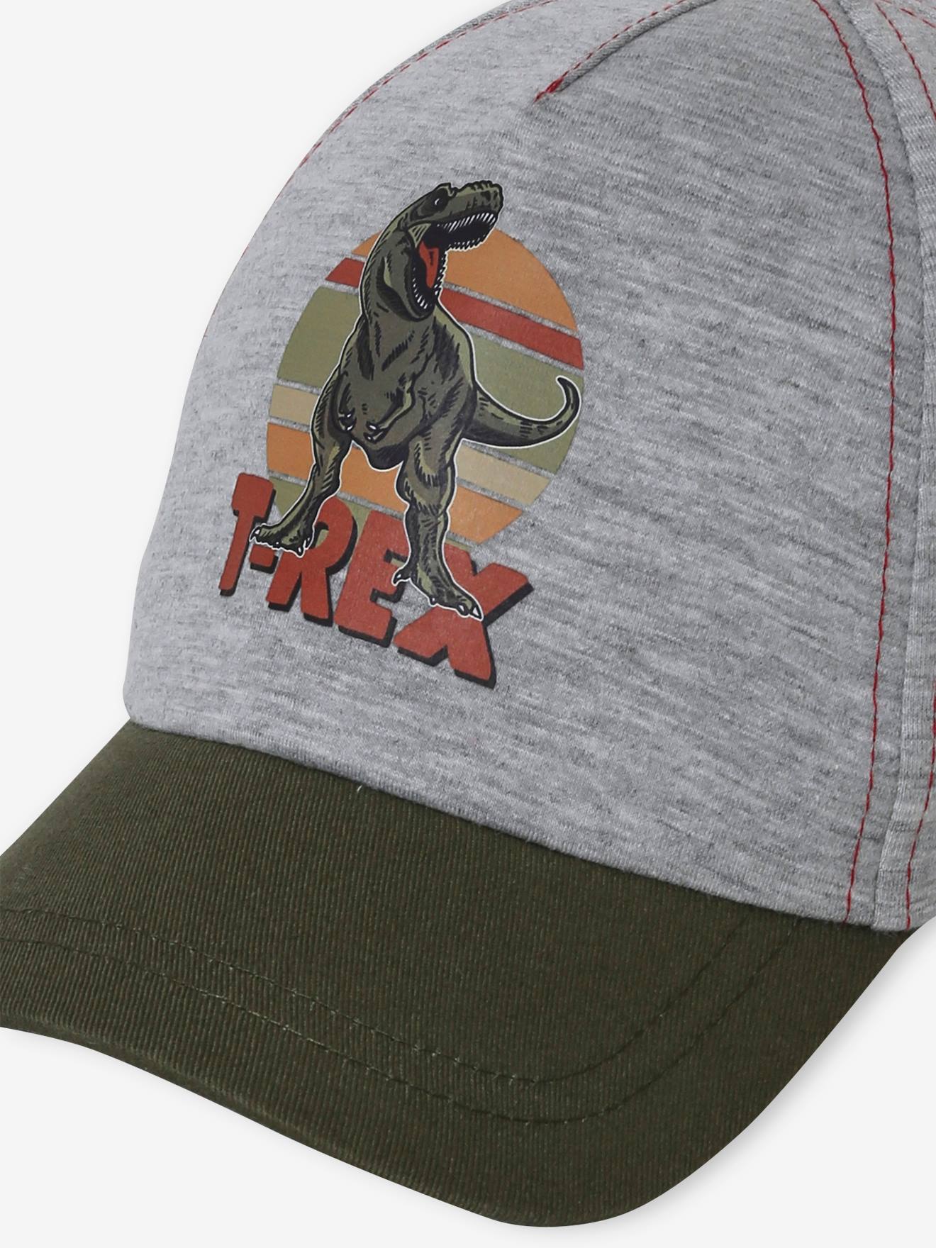 Vertbaudet Jungen Cap mit Dino - grau meliert