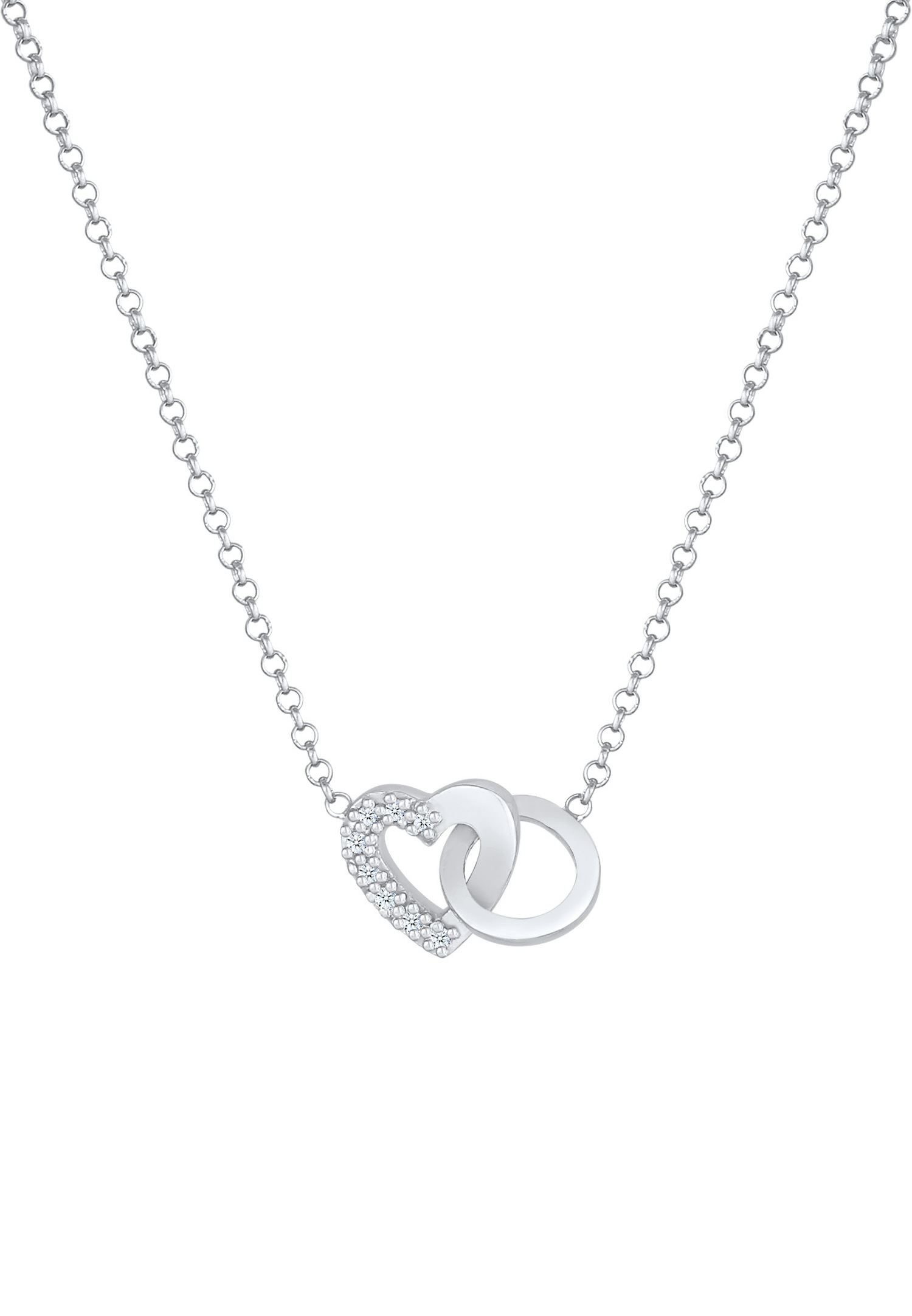 Obesek Elli DIAMONDS v obliki srca za dame z diamantom (0,04 ct) iz srebra 925