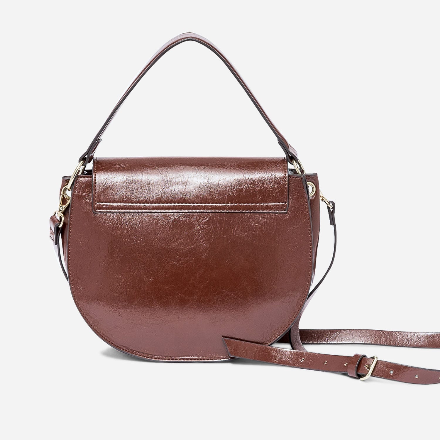 Sac bandoulière cognac avec chaîne-bijou