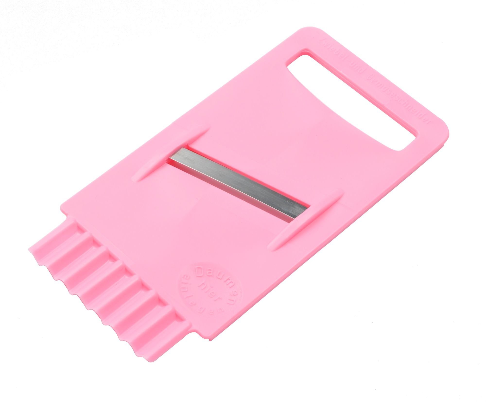 Buchsteiner Gemüsehobel, Kunststoff, (1-St), Gemüsehobel mit Hackvorrichtung in Rosa 17 cm, mit scharfem Messer