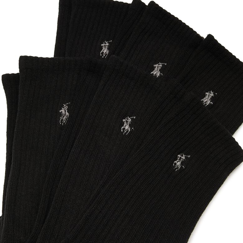 Polo Ralph Lauren Crew Socks (6 Pack) Black