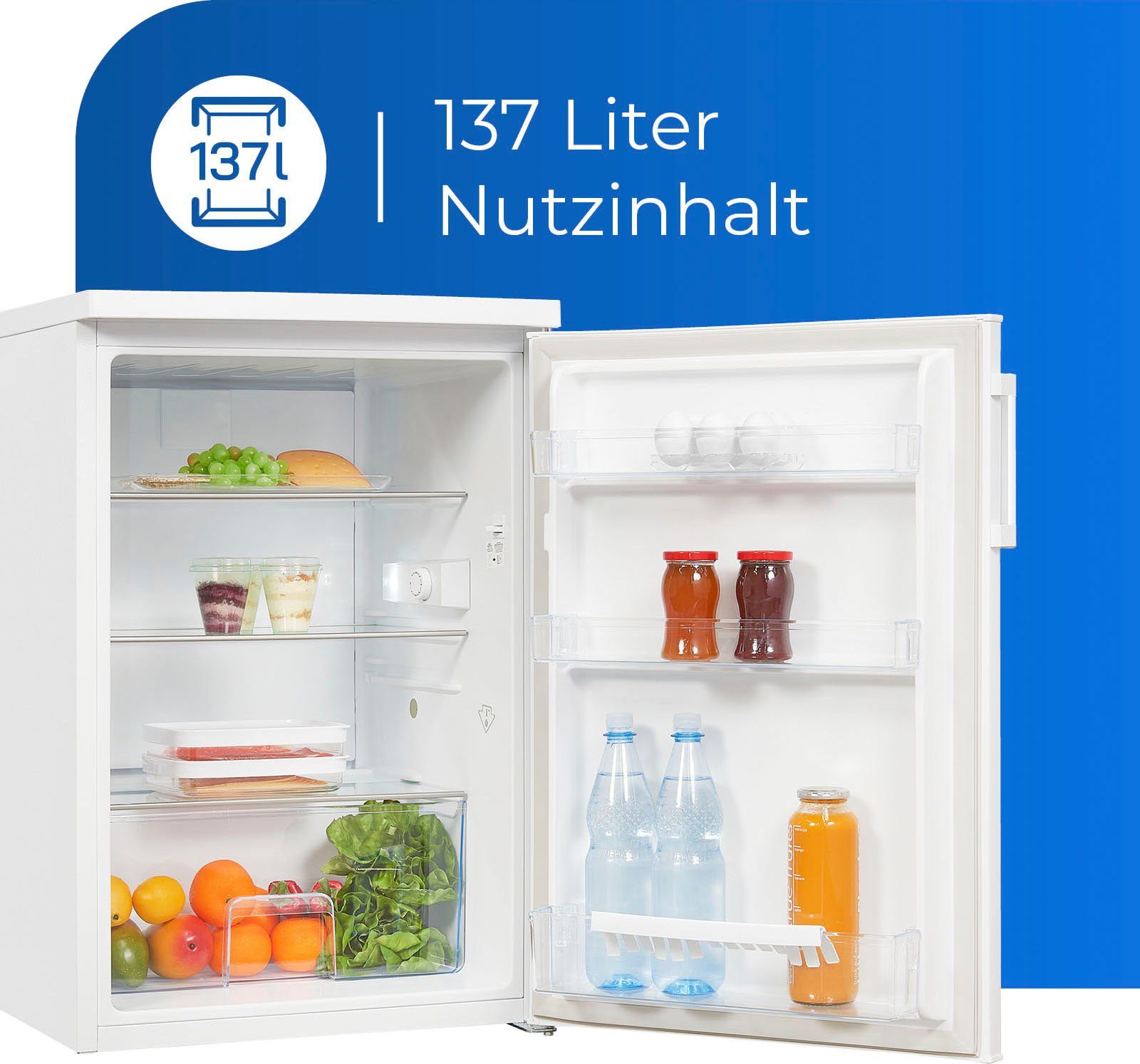 exquisit Vollraumkühlschrank KS16-V-H-010E weiss, 85 cm hoch, 56 cm breit