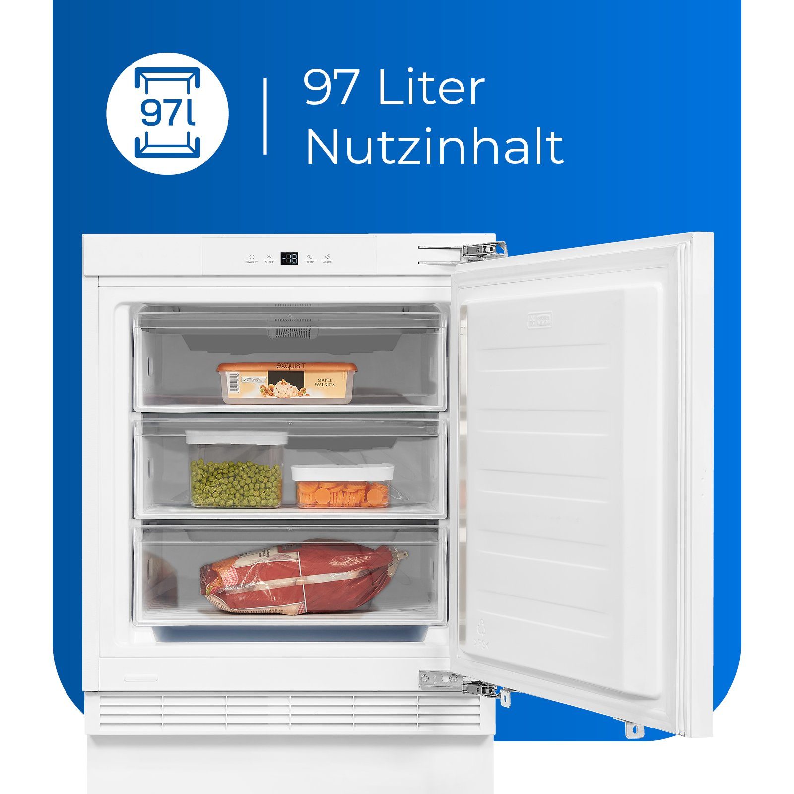 exquisit Gefrierschrank UGS105-FE-010F, 82.3 cm hoch, 59.5 cm breit