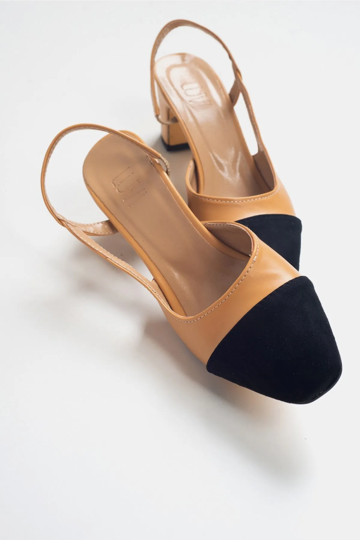 LuviShoes  Skin Skin Damen-Schuhe mit Absatz aus schwarzem Wildleder