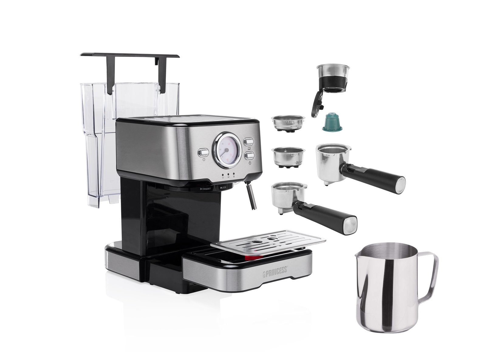 Setpoint Siebträgermaschine, italienische Siebdruck Kaffee & ESE Espresso-Maschine & Milchkännchen